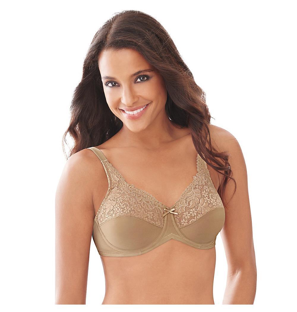 Lilyette by Bali Tailored Minimizer Bra With Lace Trim