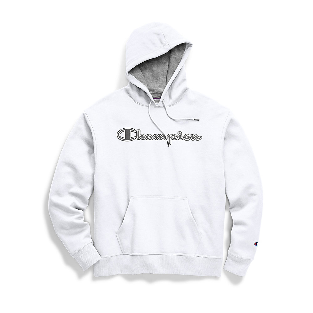 champion white fleece hoodie