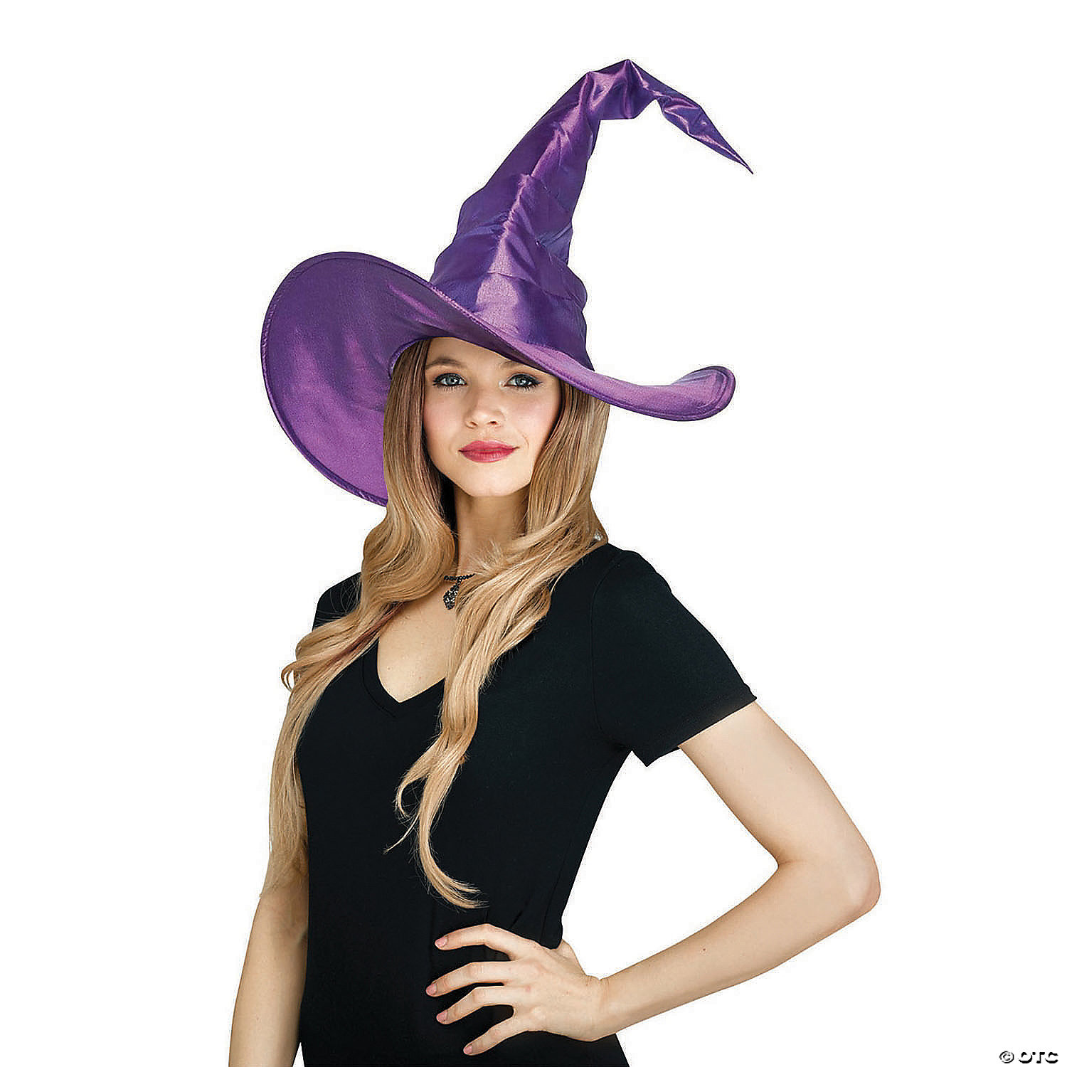 Curved Cone Witch Hat - Purple - CostumePub.com