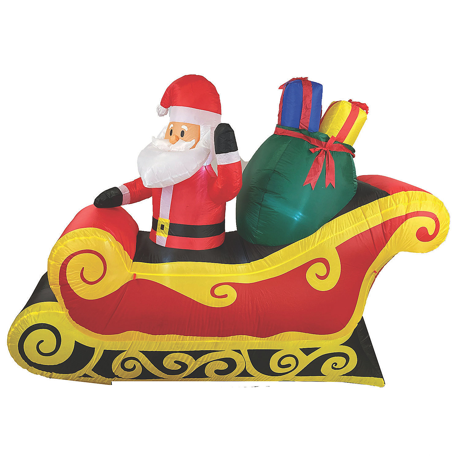 Santa Sleigh Inflatable 7 Ft - CostumePub.com