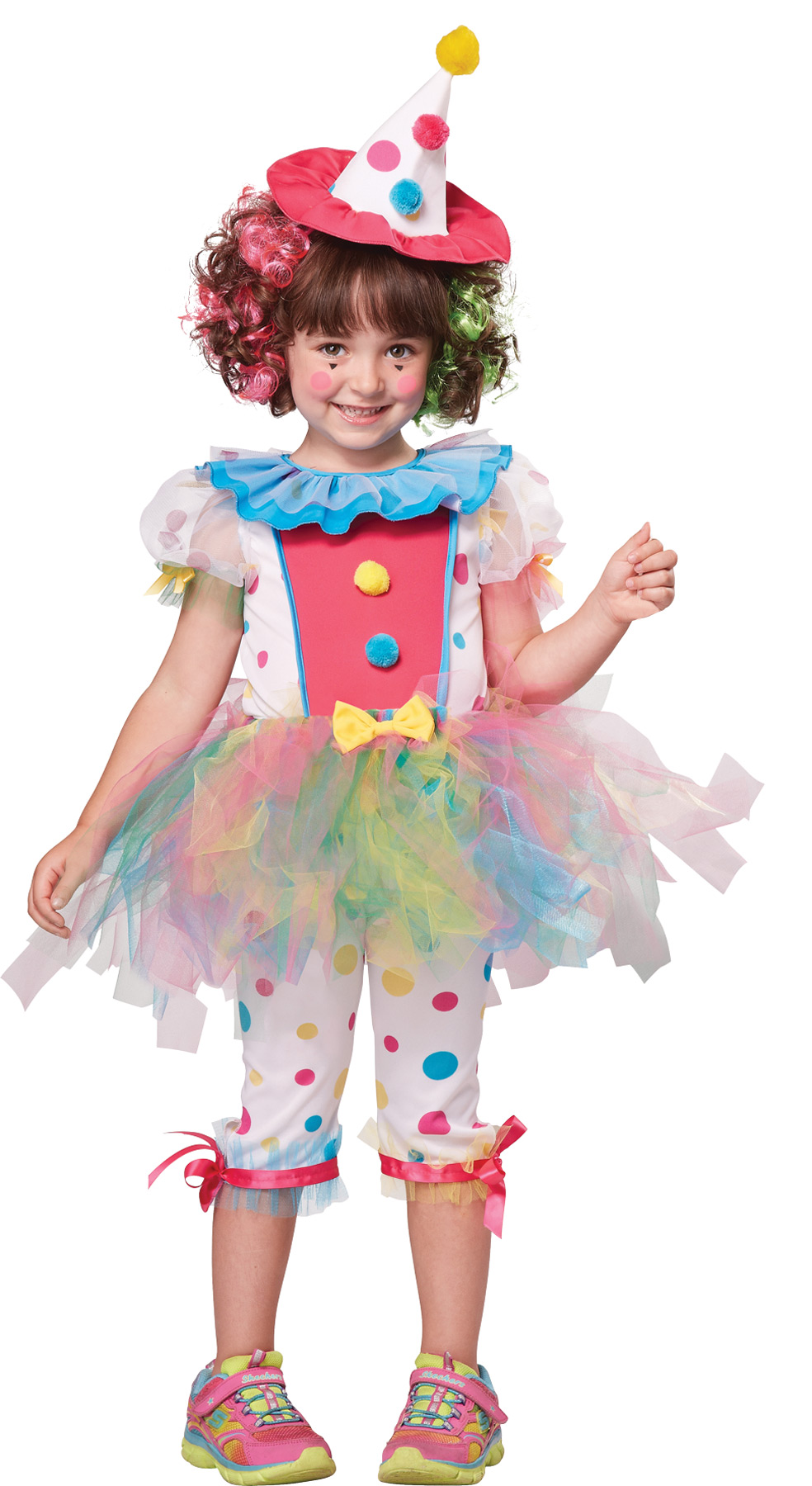 Girl's Rainbow Clown Costume - CostumePub.com