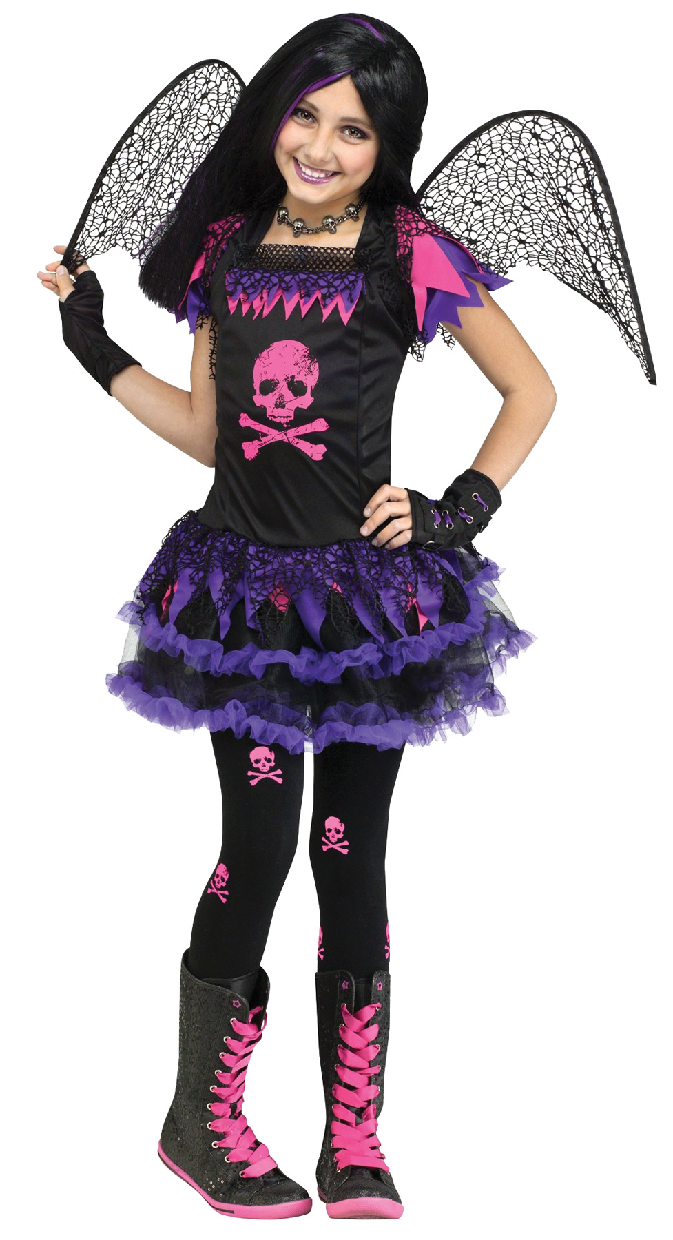 Girl's Skull Fairy Costume - CostumePub.com