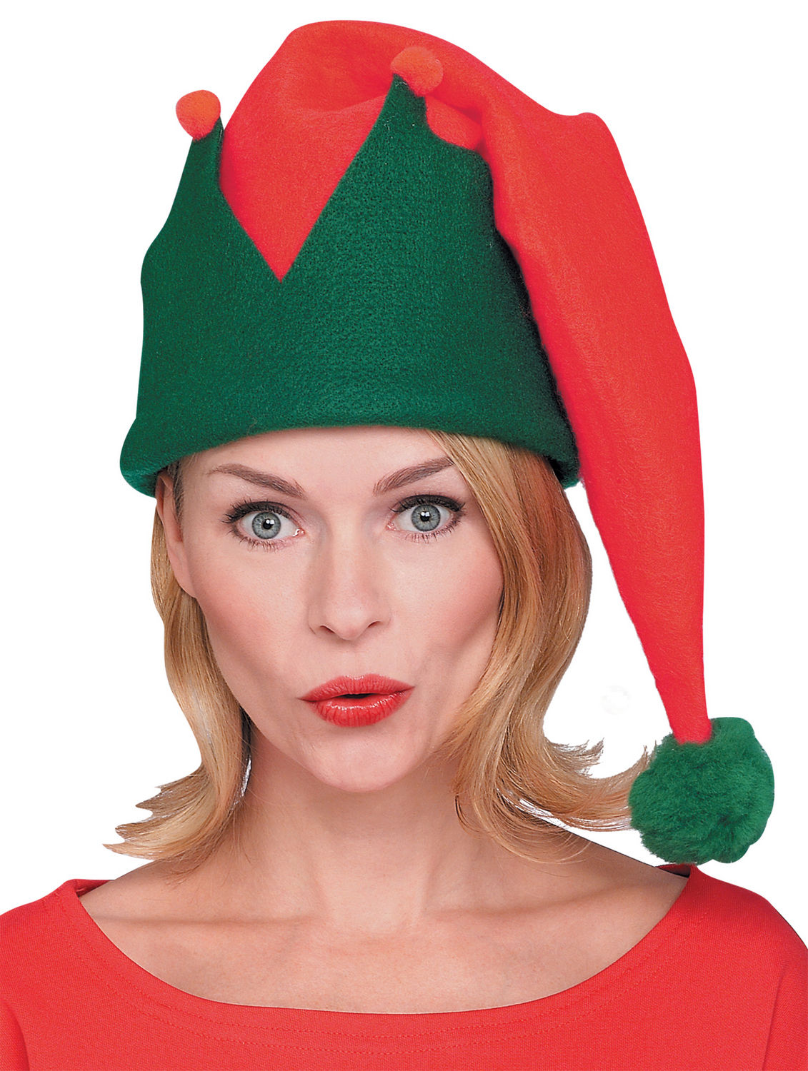 Elf Hat Long Red And Green - CostumePub.com