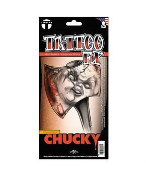 Tinsley Transfers Child's Play Axe with Chucky's Face Temporary Tattoo