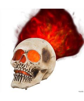 10" Blazing Scenes Natural Brushed Skull Fire & Ice