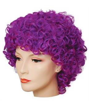 LONG CURLY CLOWN DELUXE DK PURPLE WIG - CostumePub.com