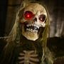 5 Ft. 4\ Standing Animated Green Skeleton Reaper Halloween Decoration