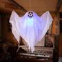 Light-Up Smiling Ghost Halloween Hanging Decoration, 19 3/4 x 20 3/4"